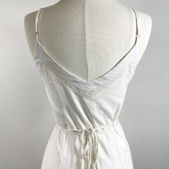 Storia NWT 100% Cotton Off White Spaghetti Strap Wrap Dress with Lace - XSmall - Picture 6 of 10
